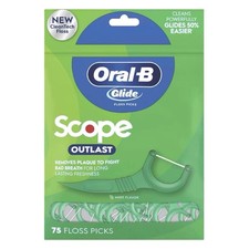 Oral-B Glide Complete Floss Picks, Dental Floss Picks, Scope Outlast Mint 75-ct