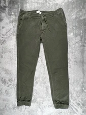 Taylor Stitch Apres Organic Cotton Jogger Pant in Olive Green Sashiko - Large