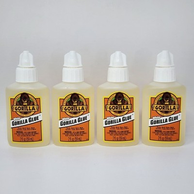 Gorilla Glue White Original Strong Bonds Wood Stone Metal Glass 2 fl oz (4 Pack)