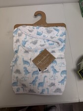 Baby Muslin Co 42x42 Blue Dinosaur Muslin Dream Blanket Cotton