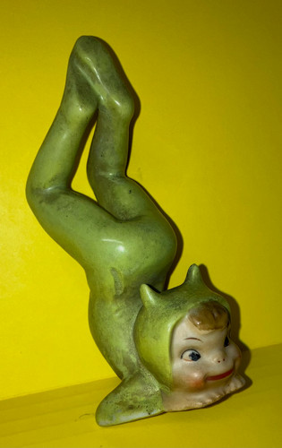 Vintage - Gilner '50s - Unside Down Pixie / Elf - 4" Ceramic Figurine