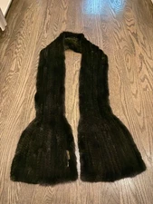 100% Authentic Vintage Nina-Ricci Mink Fur Scarf/Stole Chocolate Brown
