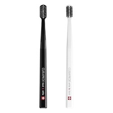 Toothbrush Adults Black  White Ultra-Soft toothbrushes 2-Pack