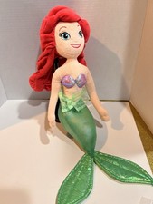 Disney The Little Mermaid Ariel Plush Stuffed Doll Green Tail Purple Top 2007