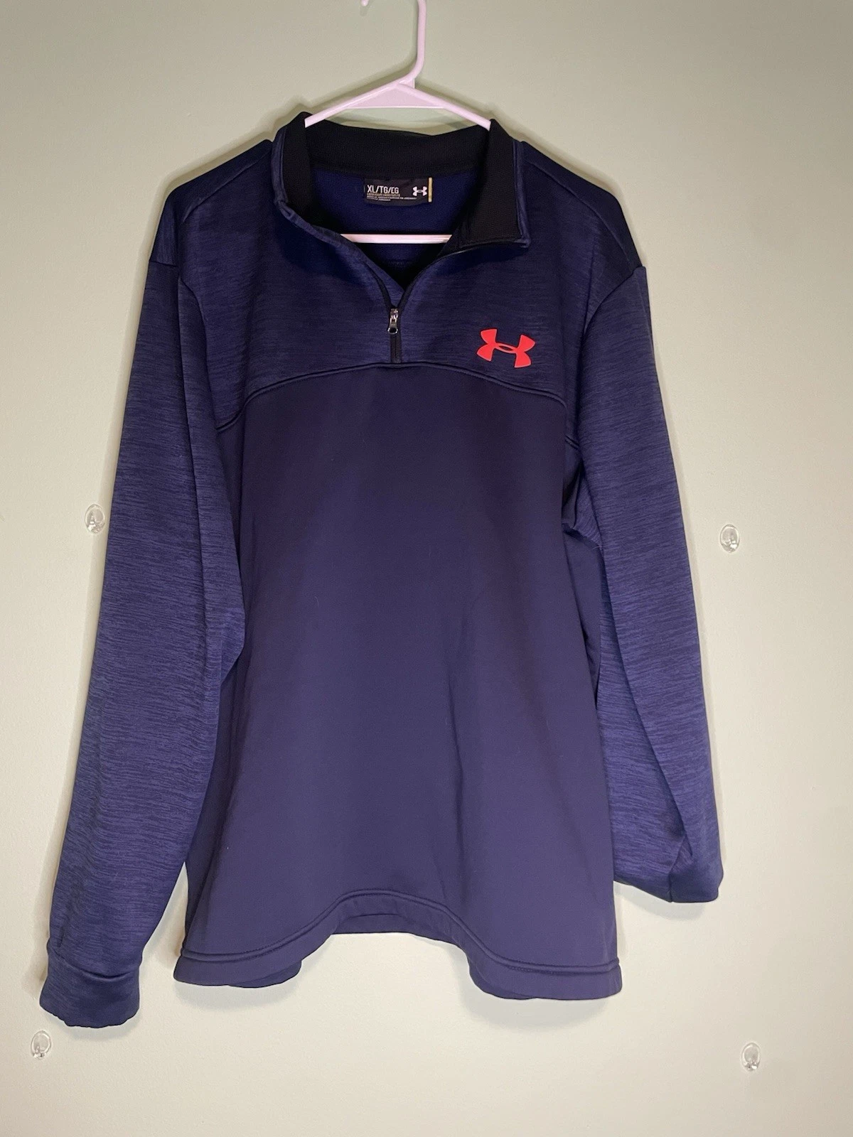 Under Armour Pullover Mens XL Blue 1/4 Zip Long Sleeve Athletic Sweatshirt