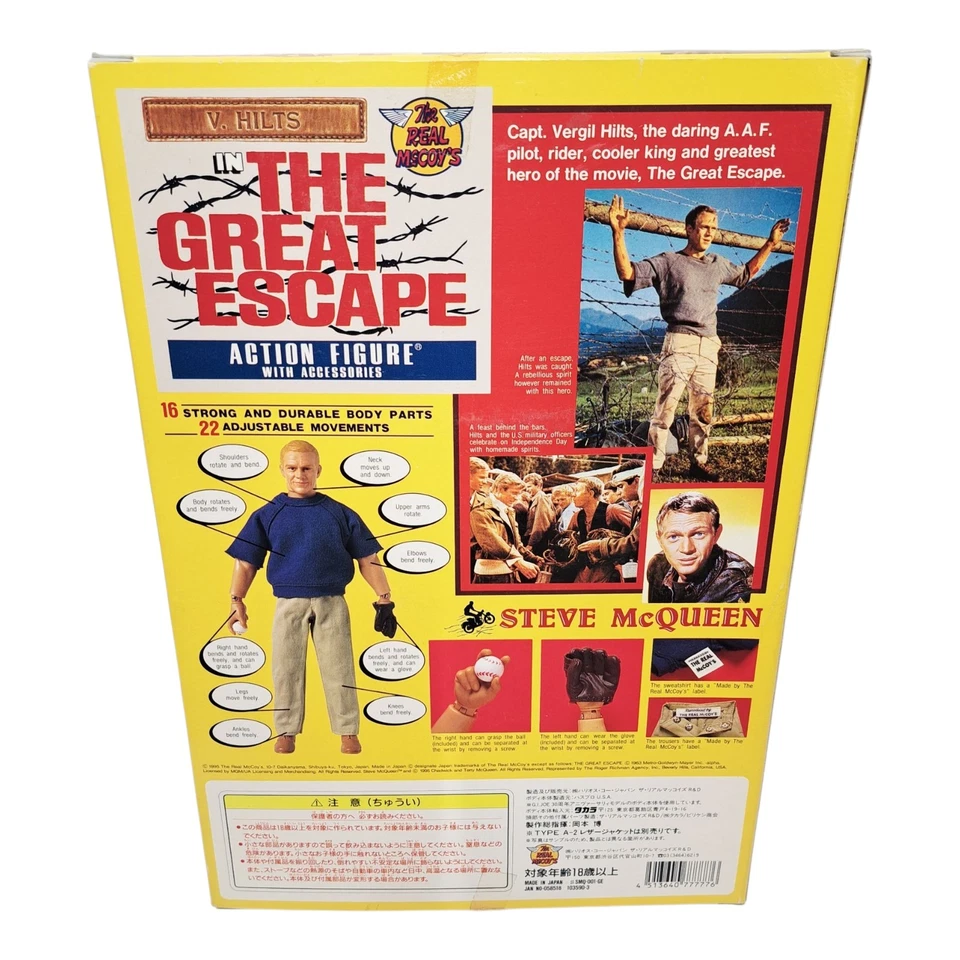 De colección Raro Steve McQueen El Gran Escape 1ª Figura Virgil Hilts Juego Foto 4 de 4