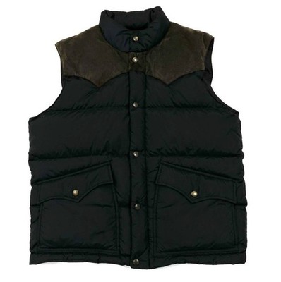 Größe M EddieBauer York Leather Switch Puffer Vest Men Black/Brown