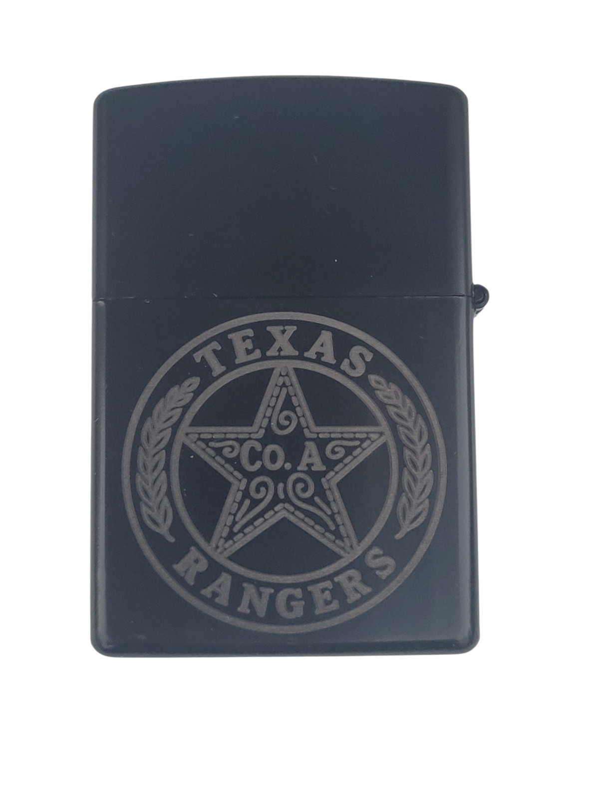 Black Lighter - Texas Rangers Company A Badge Engraved