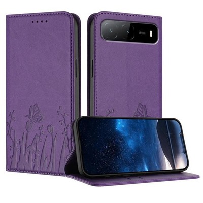 Für Infinix Hot 60i Handyhülle Tulpen Schmetterling Muster Magnet Vegan Leder