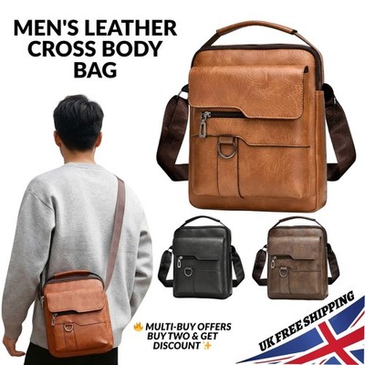 Herren-Umhängetasche aus Leder Kuriertasche Schulter Handtasche Reise Arbeit Businesstasche