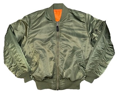 Alpha Industries MA-1 Bomber Jacket Green Olive Mens Size Medium
