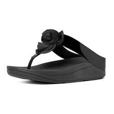FITFLOP Women's Florrie Toe-Post Black Sandals C91-001 