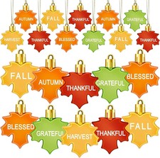 36pc Thanksgiving Ornaments Fall Leaves Tree Decorations Autumn Maple Leaf Decor