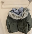 The North Face 550 Down Puffer Jacket Green Hooded Fur Trim Zip Size L — photo 4