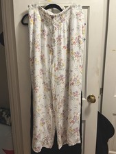 AMERICAN EAGLE WIDE LEG FLORAL LINED ELASTIC WAIST DRAWSTRING PANTS WORN ONCE XL