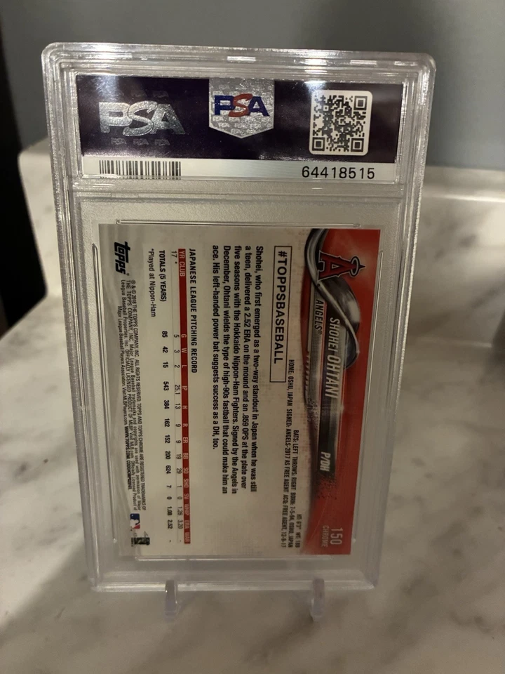 2018 Topps Chrome - Shohei Ohtani #150 Rookie Card Graded PSA 9 - Image 2 of 2