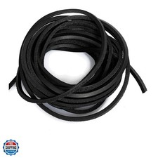 TM 3mm Flat Genuine Leather Cord Braiding String Black 5 Yards