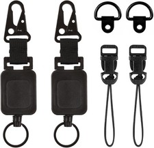 2 Pk Heavy Duty CB Radio Microphone Retractable Holder 24" Stainless Steel Cord