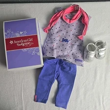 American Girl Truly Me Recess Ready Outfit Top Pants Shoes Scarf Set NIB 