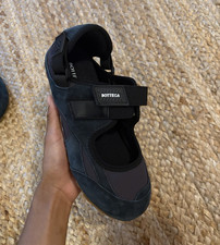 Bottega Veneta Black Hook Loop Low Top Unisex Athletic Sneakers