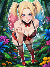 Adult Anime Waifu DC Harley Quinn 6" Vinyl Sticker
