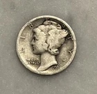 1916-S Mercury Dime - G - Good - 90% Silver