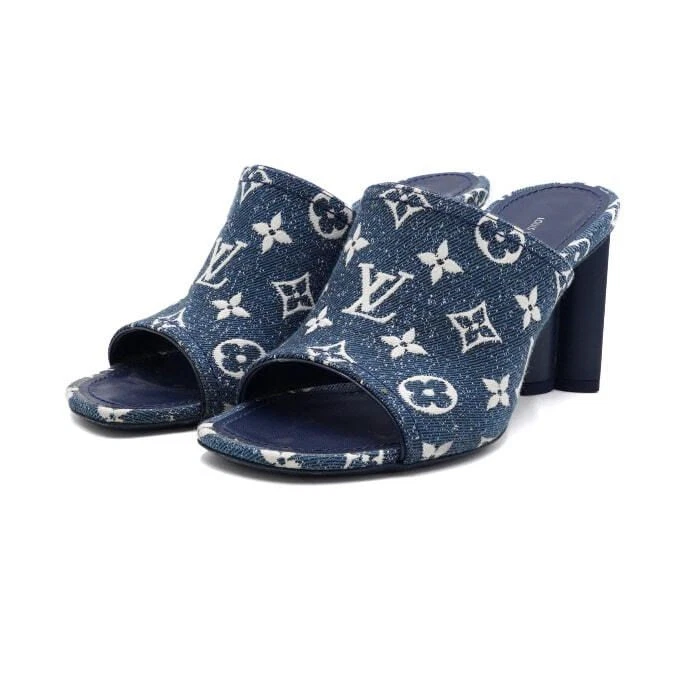 Louis Vuitton Monogram Denim Women's Mule Slide Sandals 1A9PX2 156722527 [P] - Photo 3/4