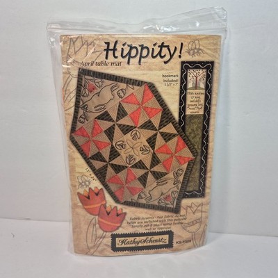 Kathy Schmitz Quilt Kit ''Hippity'' April Table Mat 13'' x 24'' Spring Decor Rabbit