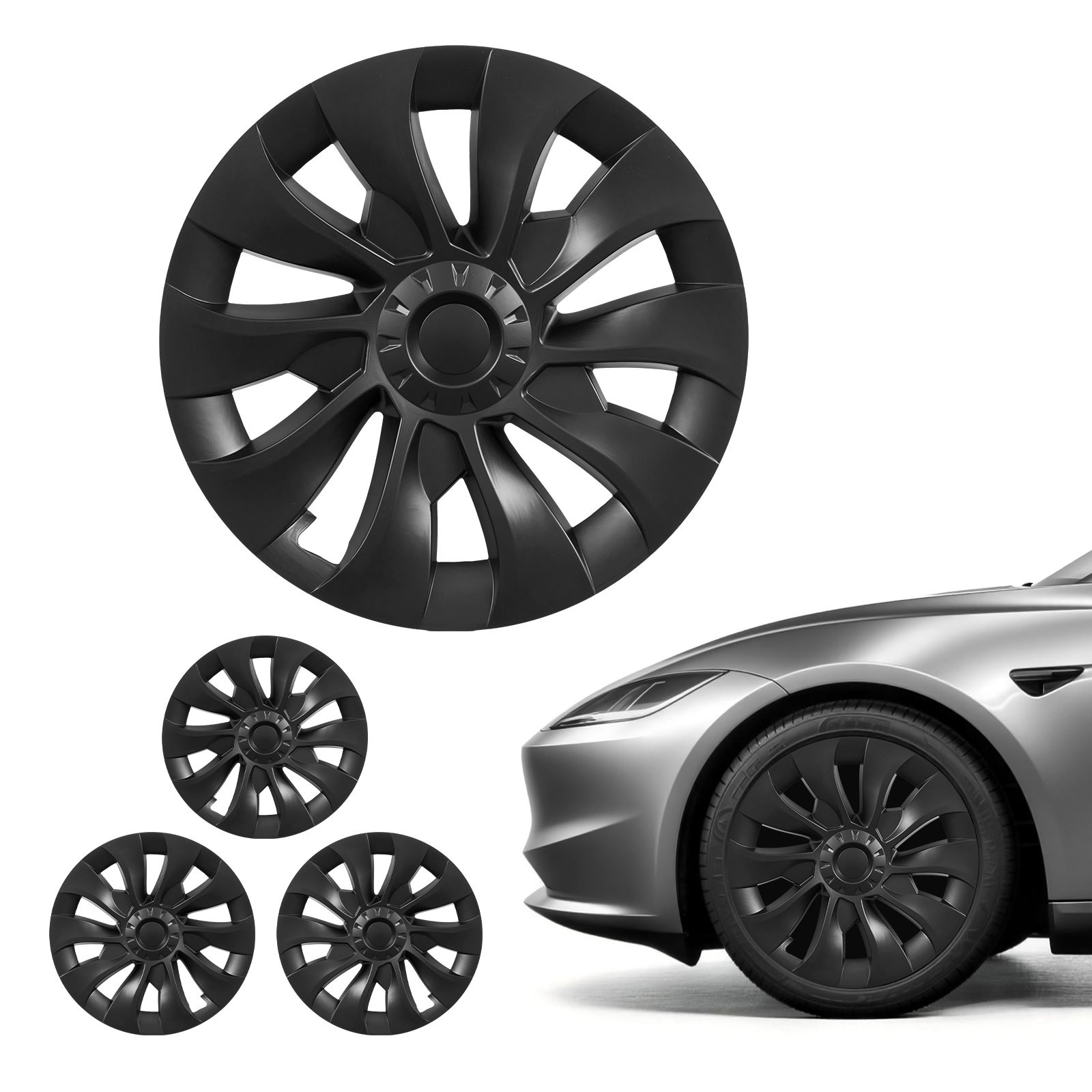 Hubcaps Wheel Covers for 2017-2023 Tesla Model 3, 18 Inch Set of 4 Wheel Rim Cov