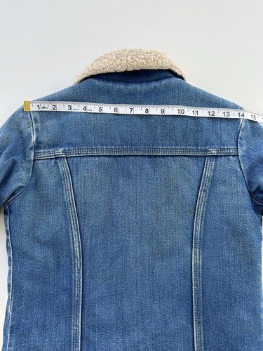 VINTAGE Wrangler Rainbow Tag Kid Denim Trucker Sherpa Chore Barn Jean Jacket 12 - Picture 20 of 24