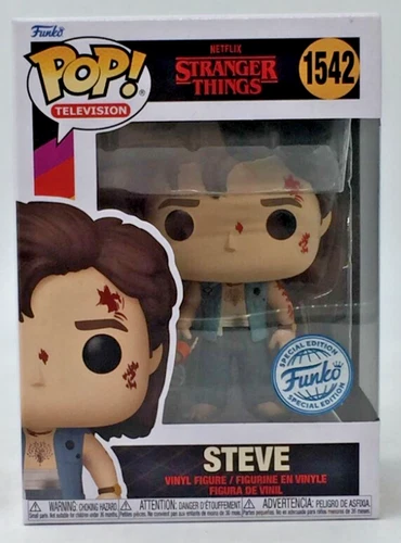Funko Pop! Stranger Things Steve Battledamage #1542 Funko Special ED W/Protector