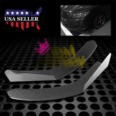 Universal Carbon Fiber Winglet Type-3 Aero Front Bumper Lip Splitter Diffuser