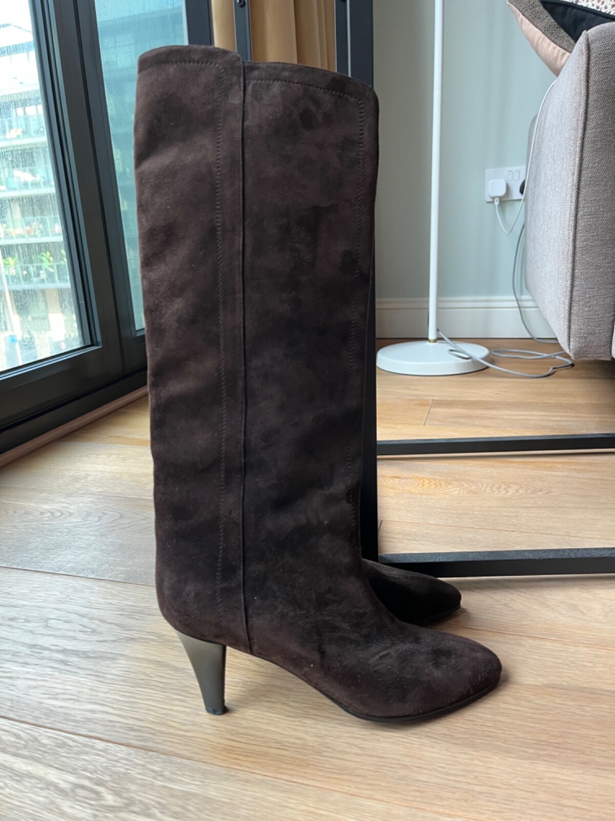 Stivali al ginocchio Yves Saint Laurent scamosciati taglia 8 1 2 US