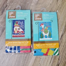Small Christmas Garden Flag Rain or Shine Llama or Camper 12.5"x18" NWT Choice