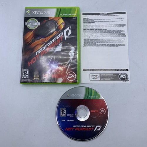 Need for Speed: Hot Pursuit (Microsoft Xbox 360, Platinum Hits, 2010) W/Insert