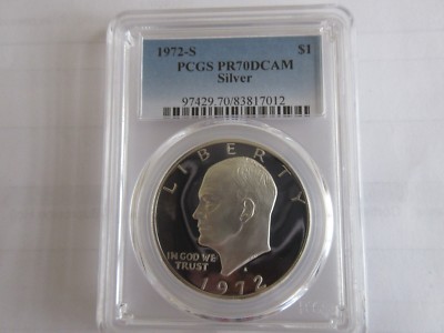 PCGS PR69DCAM 1972年 S $1 シルバー アイゼンハワー 1972-S $1 Eisenhower 