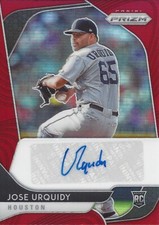 2020 Panini Prizm Jose Urquidy Auto Autograph RC Rookie Houston Astros #/75 RED