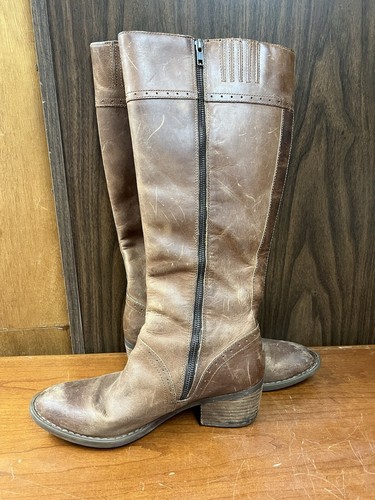 Geboren Poly Reitstiefel 11M Leder Double Zip Kniehoch Braun Komfort Klassiker - Bild 7 von 23