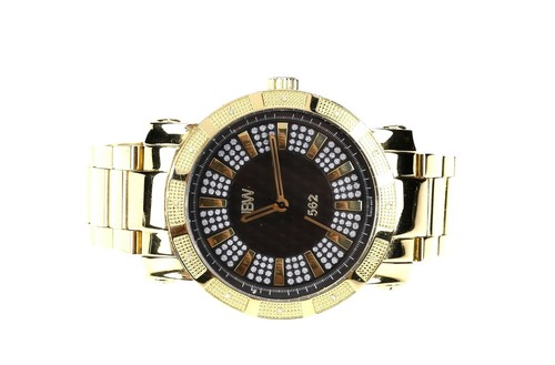 JBW Mens '562' JB-6225-C 18K Gold Plated Diamond Accented 50mm Watch 132433 - Picture 2 of 4