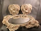 Miller Studio Dogwood Blossom Pearl Finish Chalkware Frog Wall Plaques & Mirror