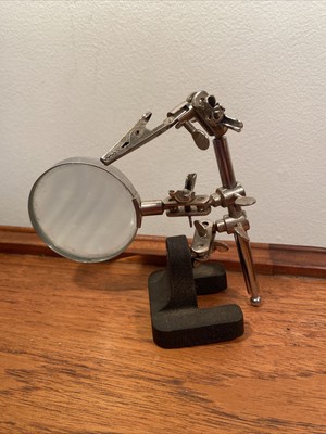 MAGNIFIER MAGNIFYING GLASS CLAMP SOLDERING STAND CRAFT  
