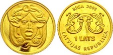 Latvia 2005 gold coin 1 lats Art Nouveau Riga 2005 , Jugenstils