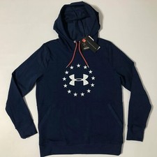 Under Armour Freedom Microthread Womens Hoodie Petroleum Blue Sz M   60 NWT