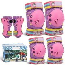 Kids Knee Elbow Pads with Wrist Guards Protective Gear for Skating Cycling