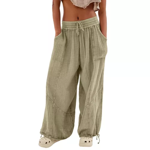 Women's Cargo Pants Baggy Wide Leg Loose High Waist Pockets Sweatpants Trousers - Picture 34 of 48
