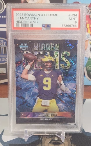 2023 Bowman U Chrome JJ McCarthy Hidden Gems #HG4 PSA 9 Mint SSP Michigan