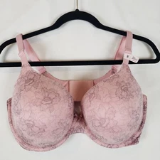 Victorias Secret Body By Victoria Bra Perfect Shape 38DDD Smooth Pink Floral