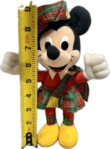 Playskool vintage per Disney Topolino scozzese peluche giocattolo in kilt anni '90 - Foto 12 di 12