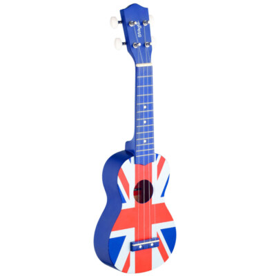 Stagg US-UK Sopran Ukulele UK Flagge mit Tasche