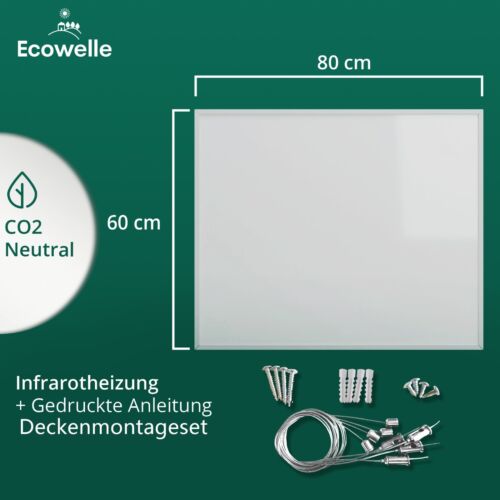 Ecowelle Deckenheizung Infrarotheizung 300-1400W Smart Thermostat APP - Bild 11 von 67